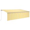 vidaXL Auvent automatique store capteur de vent/LED 5x3 m Jaune/blanc