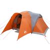 vidaXL Tente familiale &agrave; d&ocirc;me 6 personnes gris et orange imperm&eacute;able