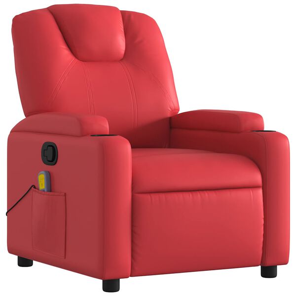 vidaXL Fauteuil de massage inclinable rouge similicuir