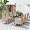 vidaXL Ensemble &agrave; manger de jardin et coussins 7 pcs beige poly rotin