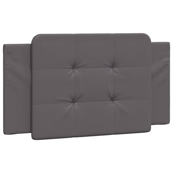 vidaXL Coussin de t&ecirc;te de lit Zadar gris 100 cm similicuir