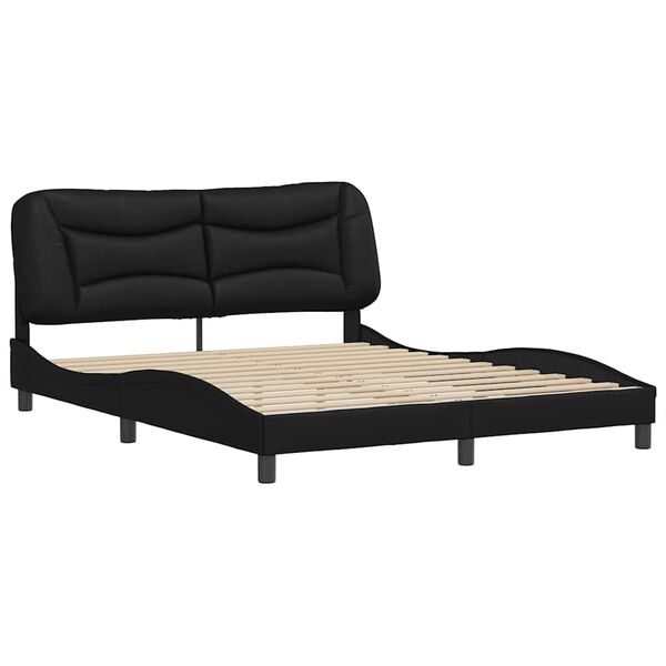 vidaXL Cadre de lit sans matelas Hvar noir 160x200 cm similicuir