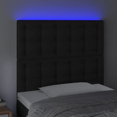 vidaXL Tête de lit à LED Noir 80x5x118/128 cm Similicuir