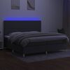 vidaXL Sommier &agrave; lattes de lit et matelas et LED Gris fonc&eacute; 200x200 cm