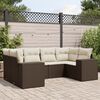 vidaXL Salon de jardin avec coussins 6 pcs marron r&eacute;sine tress&eacute;e