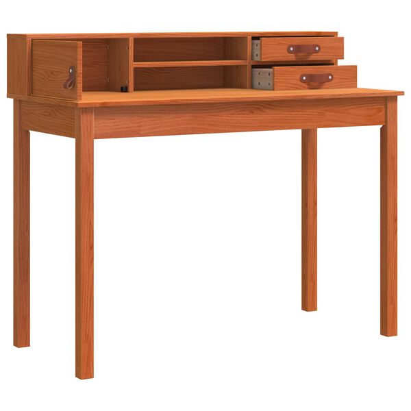 vidaXL Bureau avec tiroir Cire marron 110 x 50 x 93 cm Pin massif