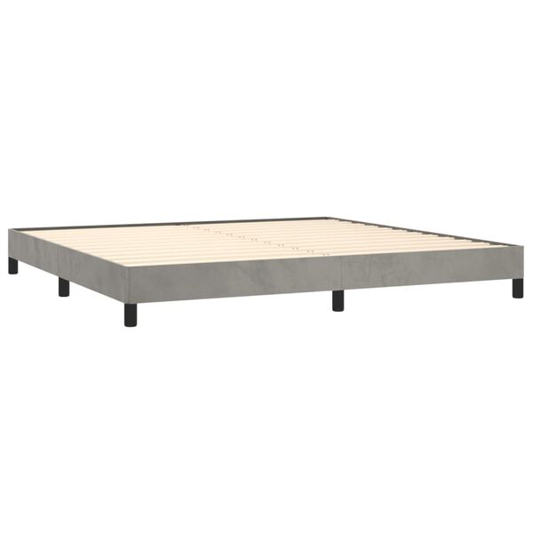 vidaXL Cadre de lit sans matelas gris clair 200x200 cm velours