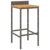 vidaXL Ensemble de bar jardin 5 pcs gris poly rotin/bois massif acacia