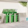 vidaXL Rangement de poubelle &agrave; roulettes pour 3 poubelles Argent