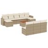 vidaXL Salon de jardin 11 pcs avec coussins beige r&eacute;sine tress&eacute;e