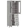 vidaXL Buffet haut Sonoma gris 69,5x34x180 cm Bois d'ing&eacute;nierie