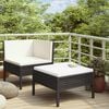 vidaXL Salon de jardin 2 pcs avec coussins Résine tressée Noir