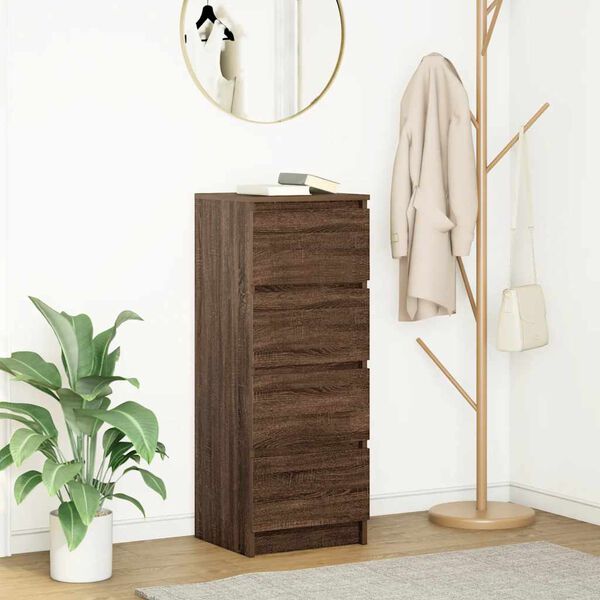 vidaXL Buffet ch&ecirc;ne marron 37,5x35x99 cm bois d'ing&eacute;nierie