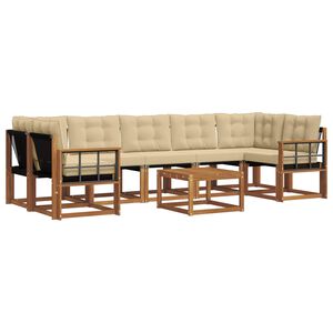 vidaXL Ensemble de canap&eacute;s d'ext&eacute;rieur 8 pcs Naturel et Beige