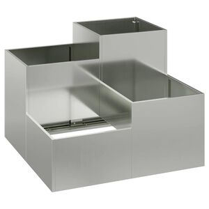 vidaXL Cache-pot de jardin Argent 100 x 100 x 60 cm Acier galvanis&eacute;