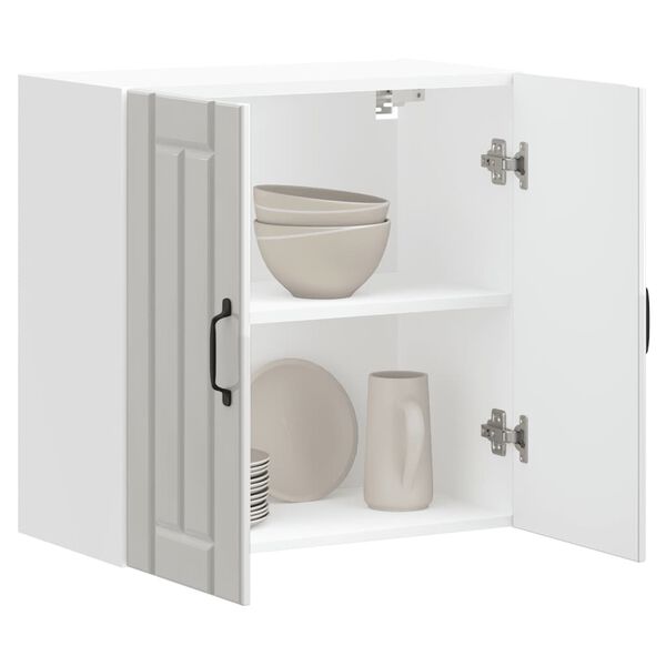 vidaXL Armoire murale de cuisine Lucca blanc brillant bois ing&eacute;nierie