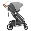 vidaXL Poussette pour b&eacute;b&eacute; 3-en-1 Gris fonc&eacute; Aluminium