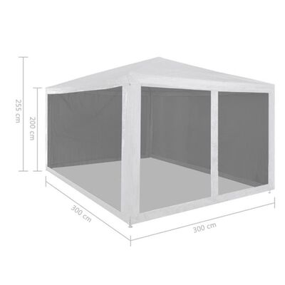 vidaXL Tente de réception avec 4 parois en maille 3 x 3 m