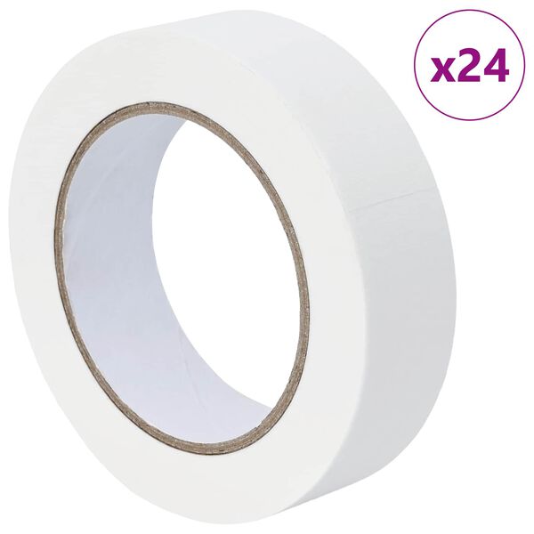 vidaXL Rubans de masquage pour peintre 24 pcs Blanc 30mm x 50m Papier
