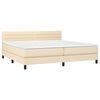 vidaXL Sommier &agrave; lattes de lit avec matelas Cr&egrave;me 200x200 cm Tissu