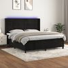 vidaXL Sommier &agrave; lattes de lit matelas et LED Noir 180x200 cm Velours