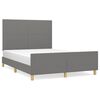 vidaXL Cadre de lit sans matelas gris fonc&eacute; 140x190 cm tissu