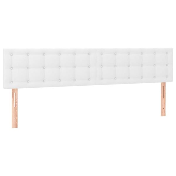 vidaXL T&ecirc;tes de lit Blanc 200x5x78/88 cm Similicuir