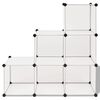 vidaXL Organisateur de rangement cube avec 6 compartiments Blanc