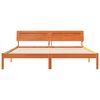 vidaXL Cadre de lit avec t&ecirc;te de lit Marron 200 x 200 cm Pin massif