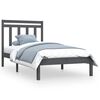 vidaXL Cadre de lit Gris Bois massif 100x200 cm