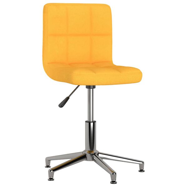 vidaXL Chaise pivotante de salle &agrave; manger Jaune moutarde Tissu