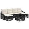 vidaXL Ensemble de canap&eacute; de jardin 7 pcs Noir polyrotin