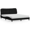 vidaXL Lit avec matelas Hvar noir 160x200 cm tissu