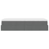 vidaXL Cadre de lit ottoman avec matelas gris foncé 90x200 cm tissu