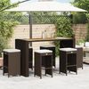 vidaXL Tabourets de bar jardin coussins lot de 6 marron résine tressée
