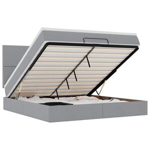 VidaXL Cadre de lit ottoman et matelas gris clair 180x200 cm tissu