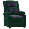 vidaXL Fauteuil de massage Vert fonc&eacute; velours
