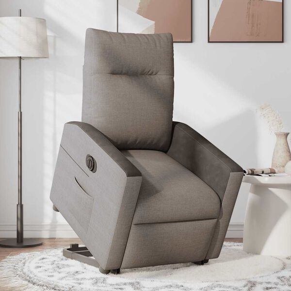 vidaXL Fauteuil inclinable &eacute;lectrique taupe tissu
