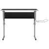 vidaXL Bureau d'artisanat noir et gris 110x53x(58-87) cm