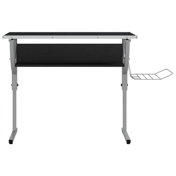 vidaXL Bureau d'artisanat noir et gris 110x53x(58-87) cm
