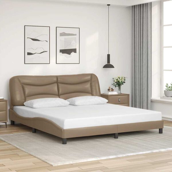 vidaXL Cadre de lit sans matelas Hvar cappuccino 180x200 cm similicuir