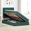 vidaXL Lit avec rangement et matelas Vert fonc&eacute; 120 x 200 cm Velours