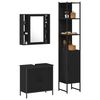 vidaXL Meubles de salle de bain 3 pcs Noir Bois d'ing&eacute;nierie
