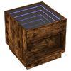vidaXL Table basse avec LED Infinity ch&ecirc;ne fum&eacute; 50x50x50 cm