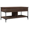 vidaXL Table basse ch&ecirc;ne marron 100x50x50cm bois d'ing&eacute;nierie et m&eacute;tal
