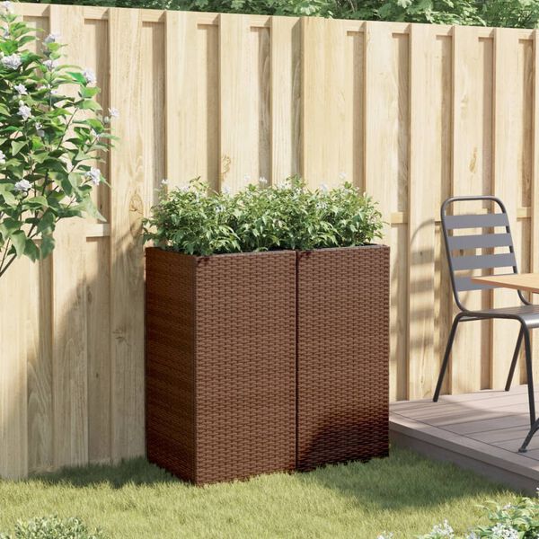 vidaXL Jardini&egrave;res 2 pcs marron 40x40x80 cm r&eacute;sine tress&eacute;e