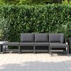vidaXL Salon de jardin 5 pcs avec coussins Gris Résine tressée