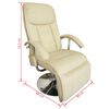 vidaXL Fauteuil de massage blanc crème similicuir