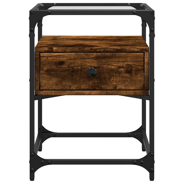 vidaXL Tables de chevet 2 pcs ch&ecirc;ne fum&eacute; 40x40x55 cm bois d'ing&eacute;nierie