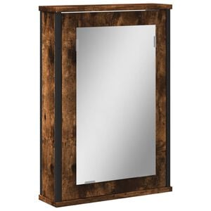 vidaXL Armoire &agrave; miroir de salle de bain ch&ecirc;ne fum&eacute; bois d&rsquo;ing&eacute;nierie